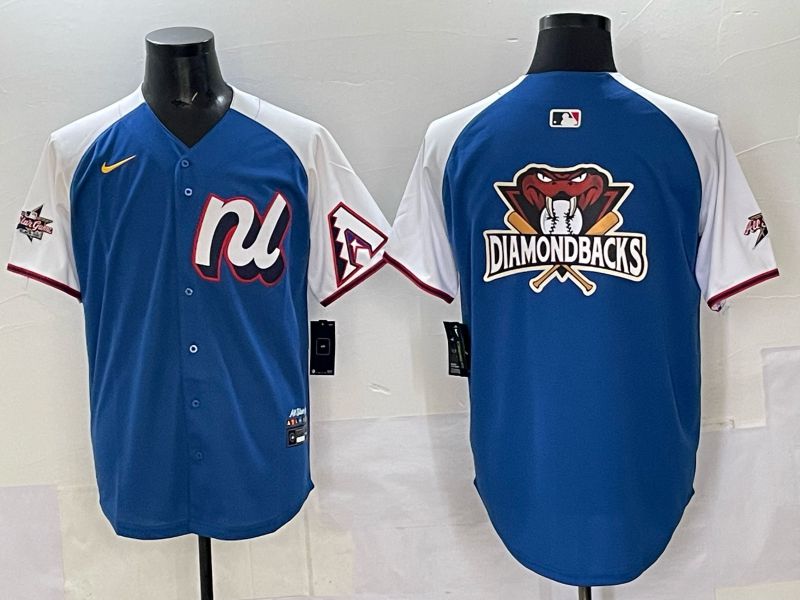 Men Arizona Diamondback Blank Blue white All star 2025 Nike MLB Jersey style 02